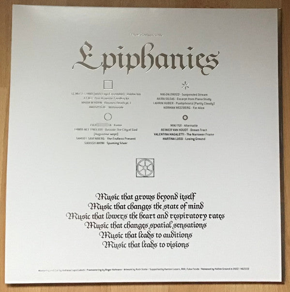 Various : Epiphanies (2xLP, Comp, Ltd, Whi)