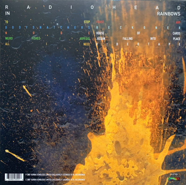 Radiohead - In Rainbows — back sleeve