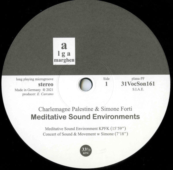 Charlemagne Palestine & Simone Forti : Meditative Sound Environments (LP, Ltd)