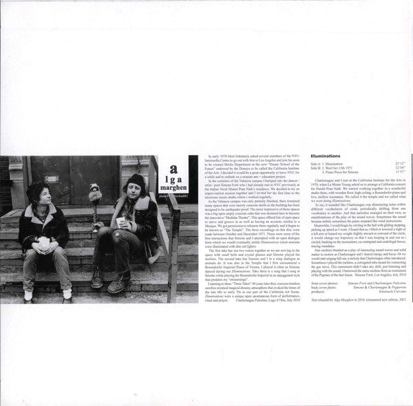 Charlemagne Palestine & Simone Forti - Illuminations — back sleeve