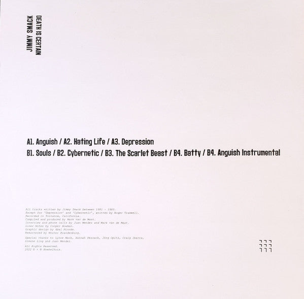 Jimmy Smack - Death Is Certain — back sleeve