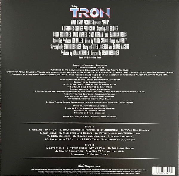 Wendy Carlos - Tron (Original Motion Picture Soundtrack) — back sleeve
