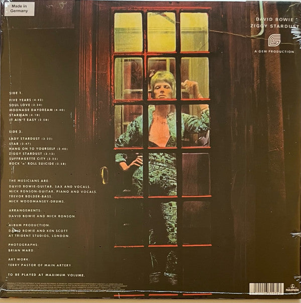 David Bowie - The Rise And Fall Of Ziggy Stardust And The Spiders From Mars — back sleeve
