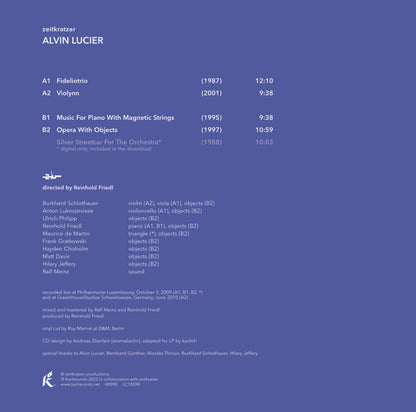 Zeitkratzer : Alvin Lucier : Alvin Lucier (LP, Album, Ltd, RE, 180)