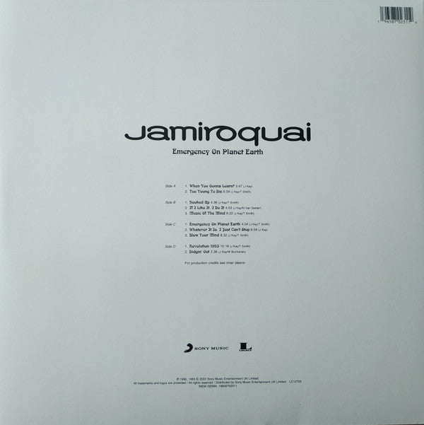 Jamiroquai - Emergency On Planet Earth — back sleeve