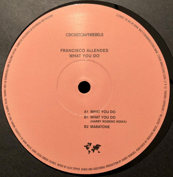 Francisco Allendes - What You Do — front sleeve