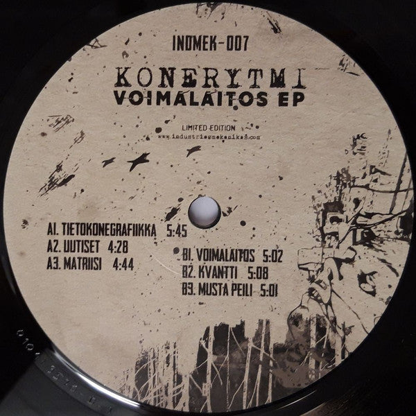 Konerytmi : Voimalaitos EP (12", EP, Ltd)