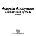 Mr. K : Acapella Anonymous (5x7", RSD, Promo + Box, RSD)