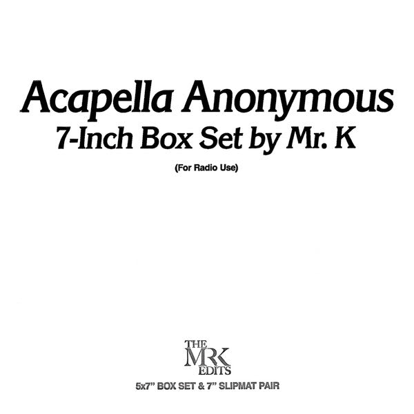 Mr. K - Acapella Anonymous — front sleeve