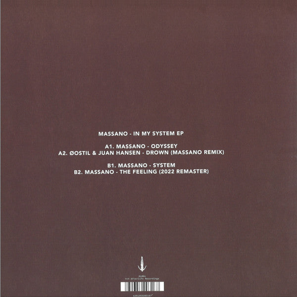 Massano - In My System EP — back sleeve