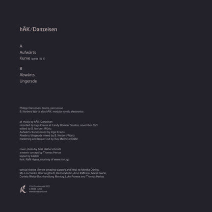 Bernd Norbert Würtz / Philipp Danzeisen : hÄK / Danzeisen (LP, Album, Ltd, 180)