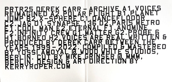 Derek Carr : Archive (4x12", Album, Comp)