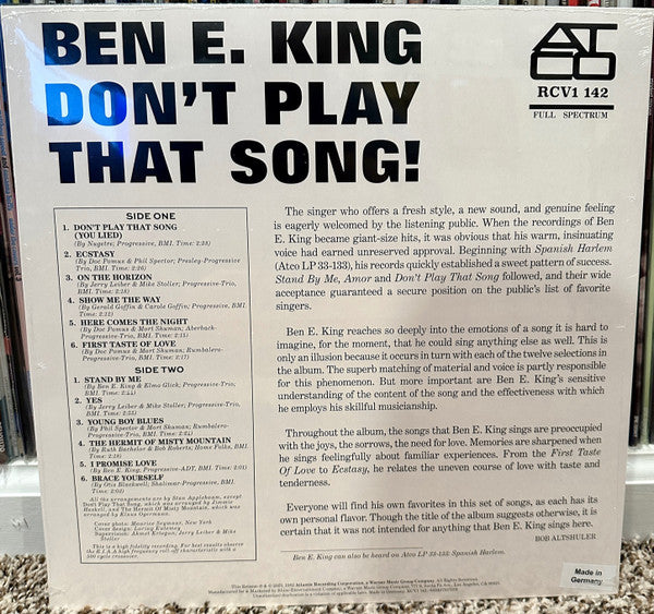 Ben E. King - Don't Play That Song! — back sleeve
