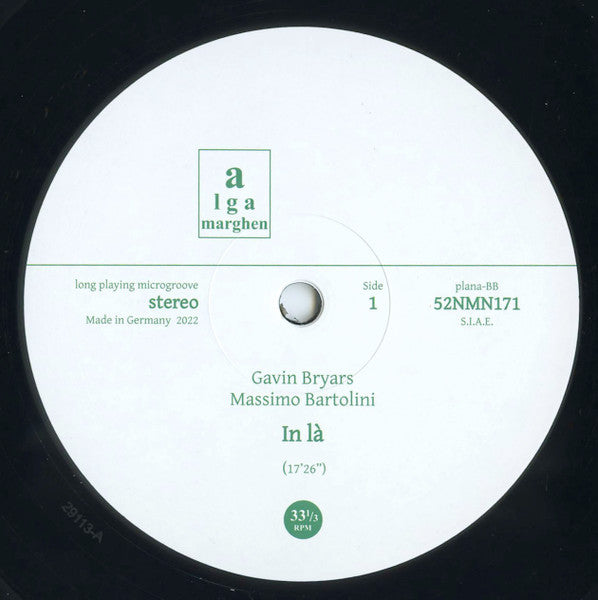 Gavin Bryars, Massimo Bartolini - In Là — back sleeve