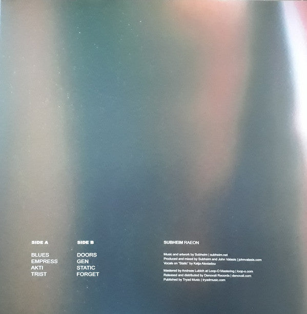 Subheim - Raeon — back sleeve