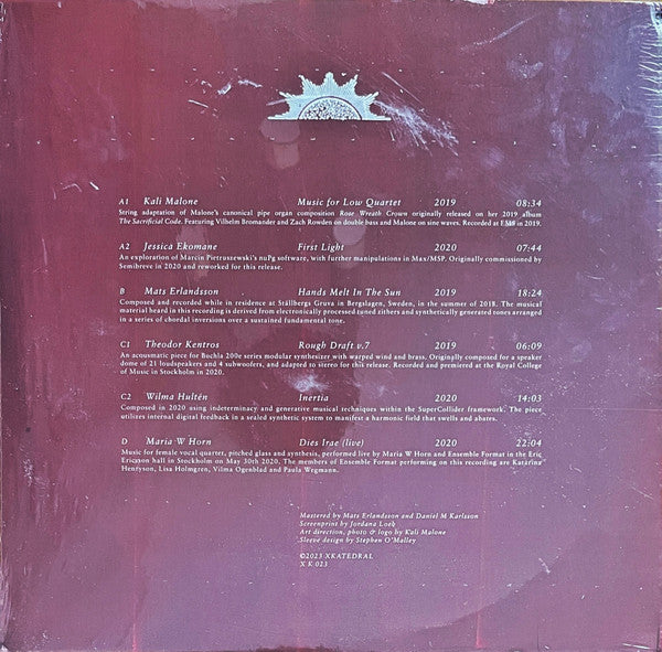 Various - XKatedral Anthology Series II (An Anthology Of Slowly Evolving Timbral Music) — back sleeve