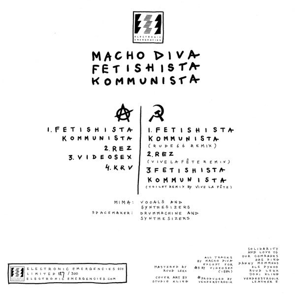 Macho Diva : Fetishista Kommunista (12", EP, Blo)
