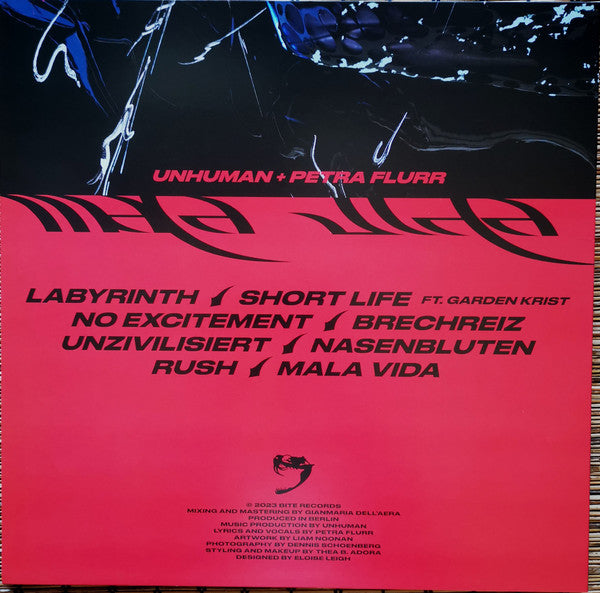 Unhuman + Petra Flurr - Mala Vida — back sleeve