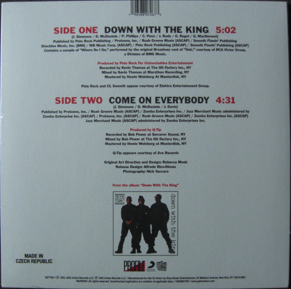 Run-DMC : Down With The King / Come On Everybody (7", RP, Red)