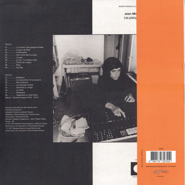 Jean-Michel Jarre - Les Granges Brûlées (Bande Originale Du Film) — back sleeve