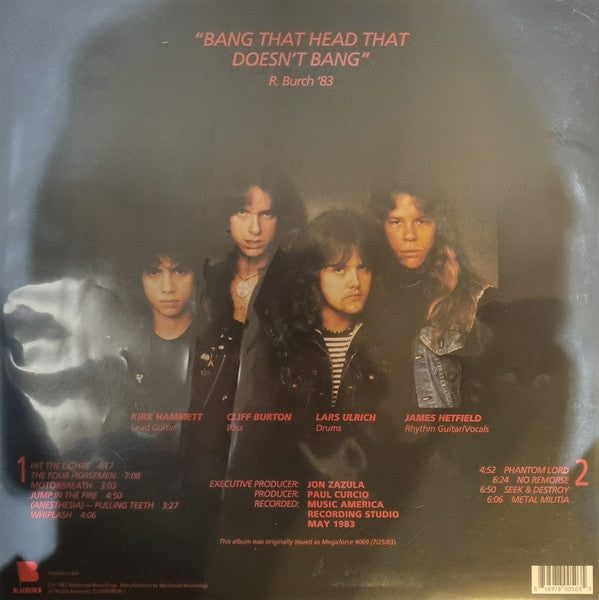Metallica - Kill 'Em All — back sleeve