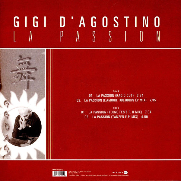 Gigi D'Agostino - La Passion — back sleeve