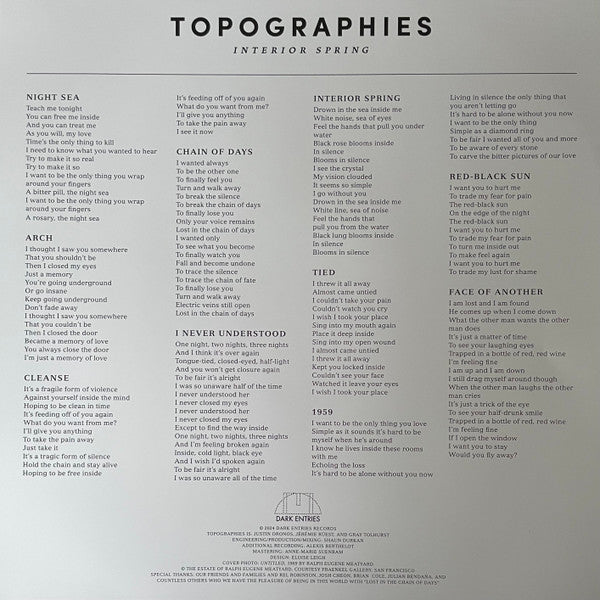Topographies : Interior Spring (LP, Album)