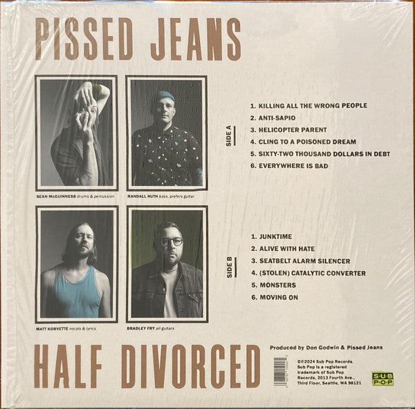 Pissed Jeans - Half Divorced — back sleeve