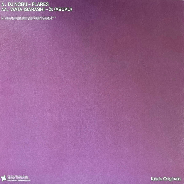 DJ Nobu / Wata Igarashi - Flares / 泡 (Abuku) — back sleeve