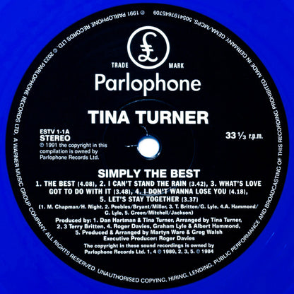 Tina Turner : Simply The Best (2xLP, Comp, Ltd, RE, Blu)