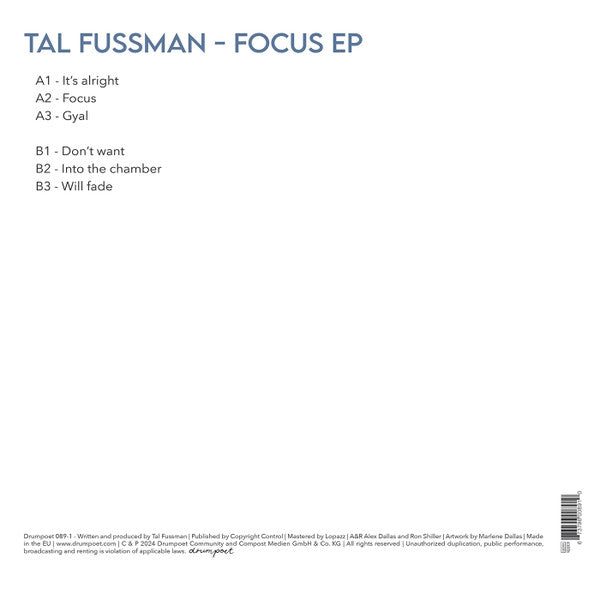 Tal Fussman - Focus EP — back sleeve