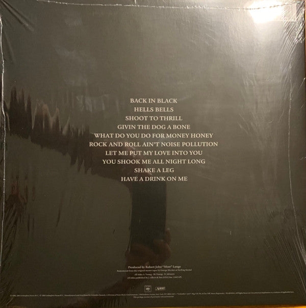 AC/DC - Back In Black — back sleeve