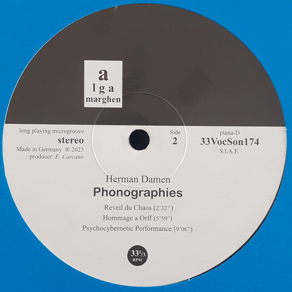 Herman Damen : Verbosonies And Phonographies (LP, Album, Ltd)