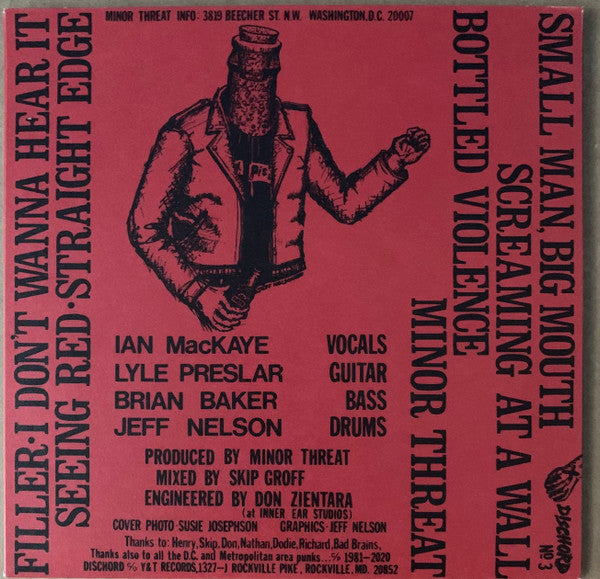 Minor Threat : Minor Threat (7", EP, RE, RM, Red)