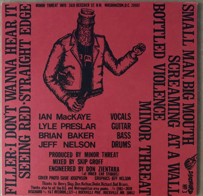 Minor Threat : Minor Threat (7", EP, RE, RM, Red)