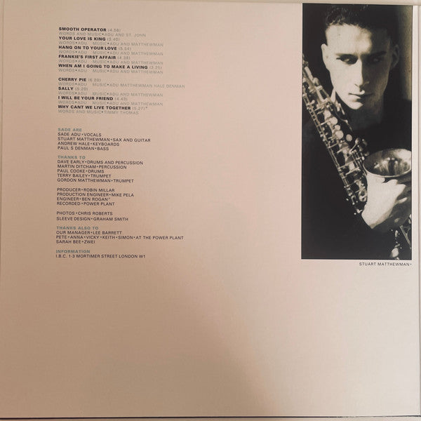 Sade : Diamond Life (LP, Album, RE, RM, Hal)