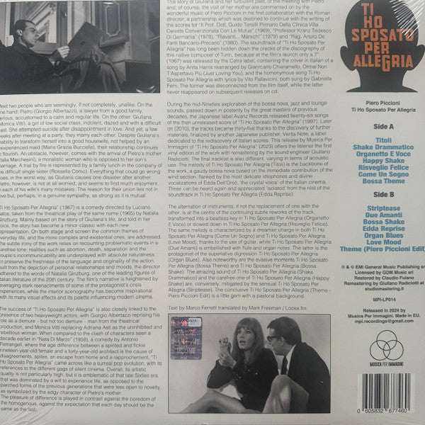 Piero Piccioni : Ti Ho Sposato Per Allegria (LP, Ltd, RE, RM, Blu)