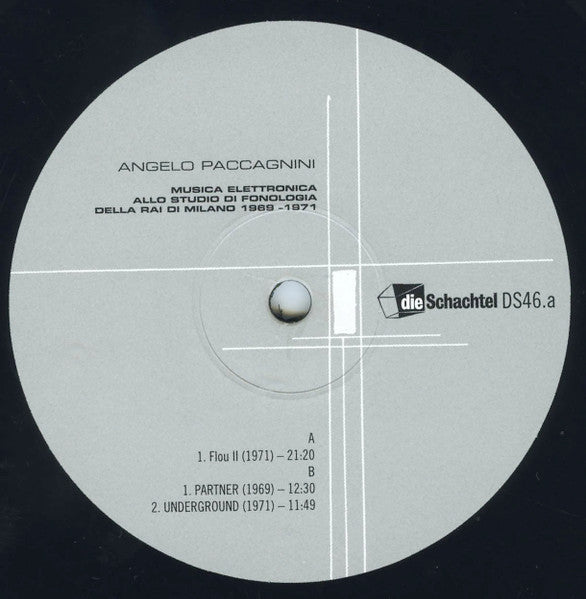 Angelo Paccagnini : Musica Elettronica 1969​/​1971 Allo Studio di Fonologia della RAI di Milano (LP)