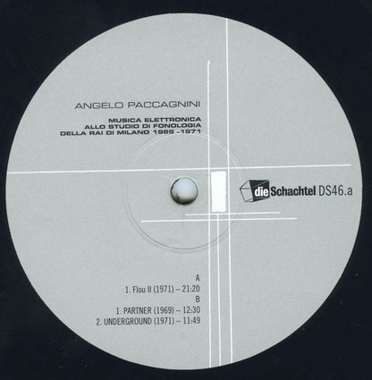 Angelo Paccagnini : Musica Elettronica 1969​/​1971 Allo Studio di Fonologia della RAI di Milano (LP)