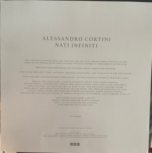 Alessandro Cortini : Nati Infiniti (LP, Album, Ltd)