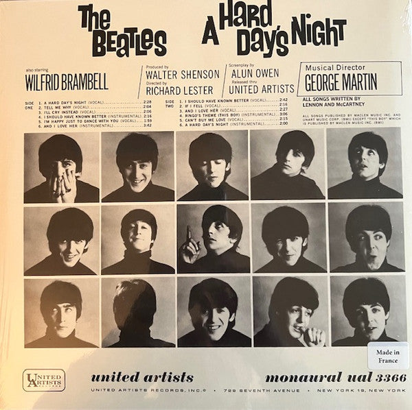 The Beatles - A Hard Day's Night (Original Motion Picture Sound Track) — back sleeve