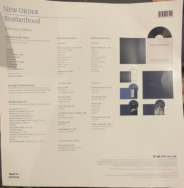 New Order : Brotherhood (LP, Album, RE, RM, 180 + CD, Album, RE, RM + 2xDVD)