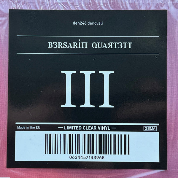 Bersarin Quartett : III (2x12", Album, Ltd, Tra)