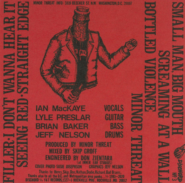 Minor Threat - Minor Threat — back sleeve