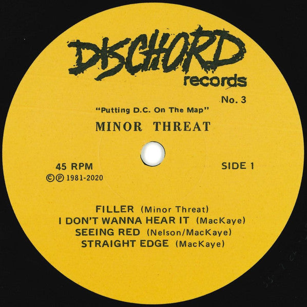 Minor Threat : Minor Threat (7", EP, RE, RM, RP, Red)
