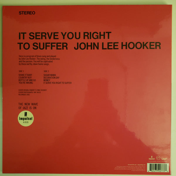 John Lee Hooker : It Serve You Right To Suffer (LP, Album, RE, 180)