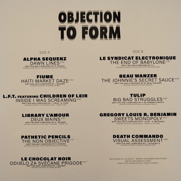 Various : Objection To Form (12", Comp)