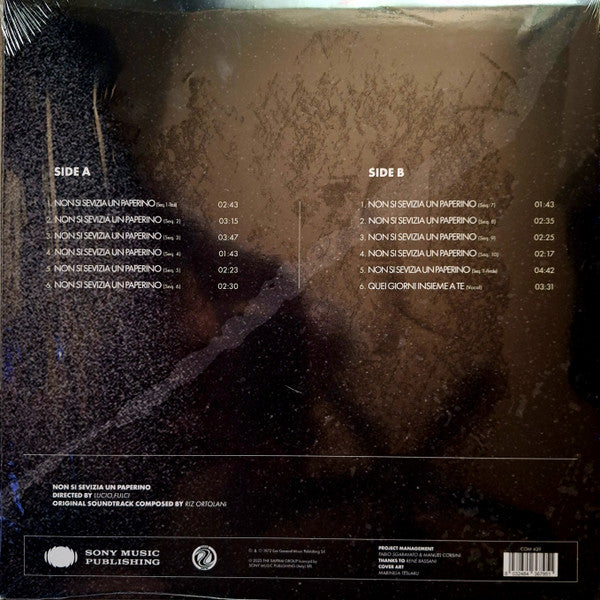 Riz Ortolani - Non Si Sevizia Un Paperino (Original Soundtrack) — back sleeve