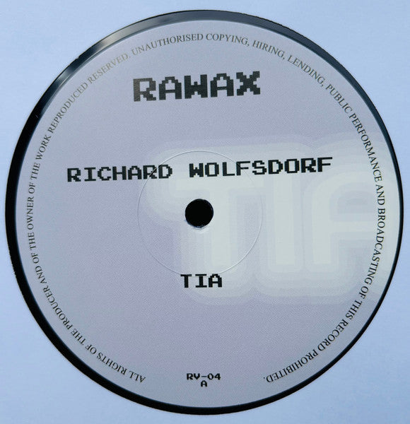 Richard Wolfsdorf : Tia (12", Ltd, RE, RM, Pur)