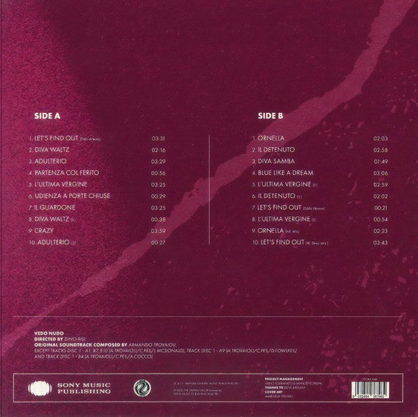 Armando Trovaioli - Vedo Nudo — back sleeve